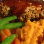Marybeth’s Knock-Your-Pants-Off Sweet and Spicy Glazed Buttermilk Meatloaf and Mashed Sweet Potatoes