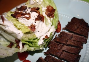 Steak and Wedge Salad with Homemade Lowfat Buttermilk Ranch Dressing