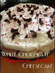 White Chocolate Peppermint Chunk Cheesecake