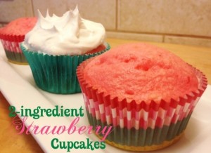 2-Ingredient Strawberry Cupcakes