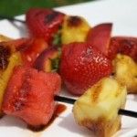 Grilled Fruit Kabobs with a Honey Balsamic Glaze
