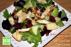 Apple Chicken & Walnut Salad with Sweet Onion Dijon Dressing