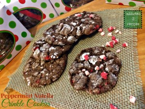 Peppermint Nutella Crinkle Cookies #fbcookieswap