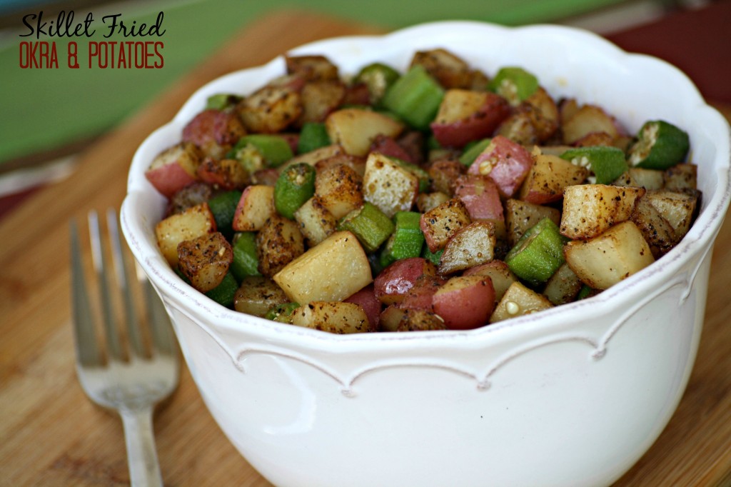 Skillet Fried Okra and Potatoes @addicted2recipe