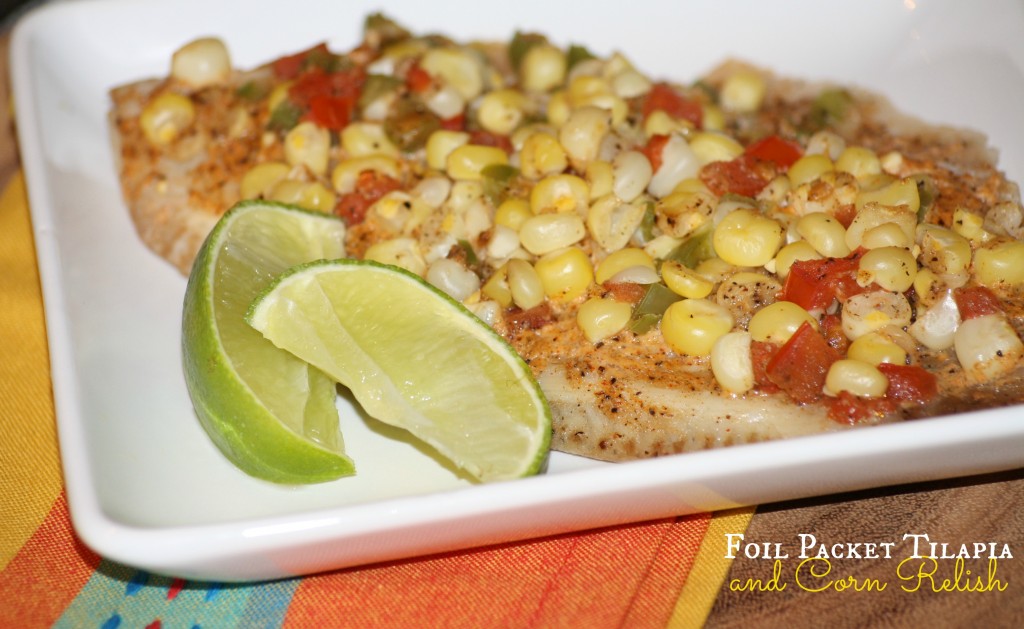 Foil Packet Tilapia and Corn Relish