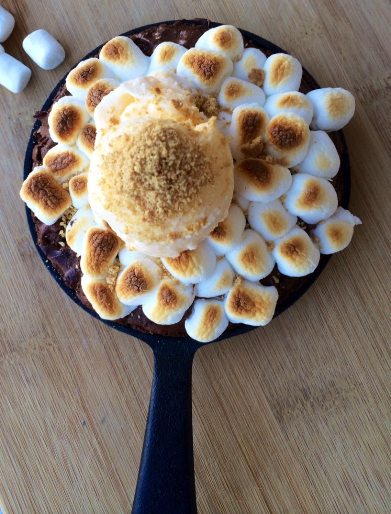 Skillet Smores Brownies for Two