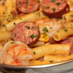 Spicy Sausage and Shrimp Pasta
