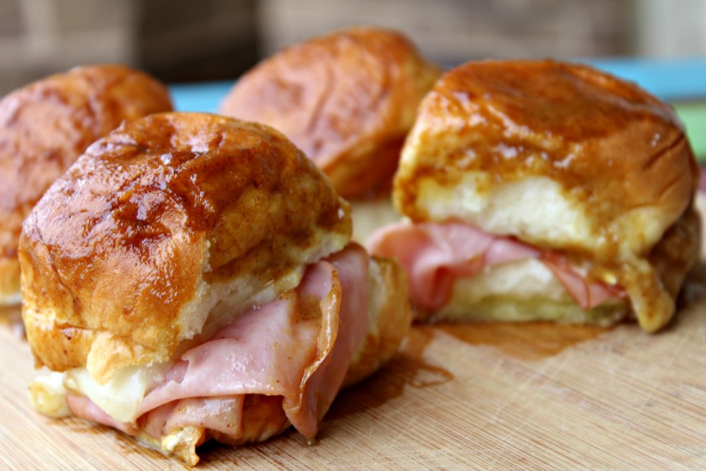 Ham Boursin and Swiss Sliders - perfect game day sandwich