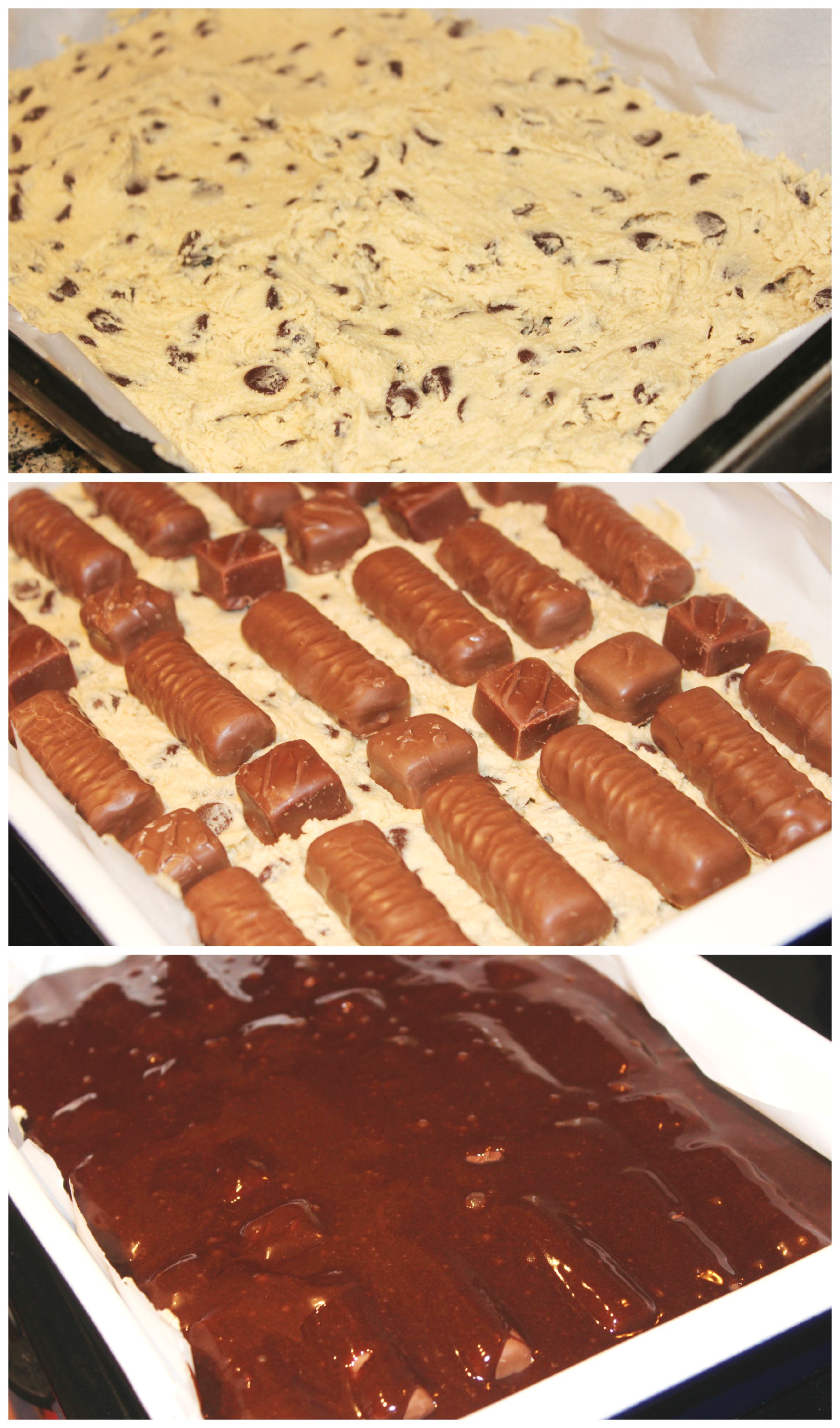 Ooey Gooey Chocolate Chip Brownie Bars Collage