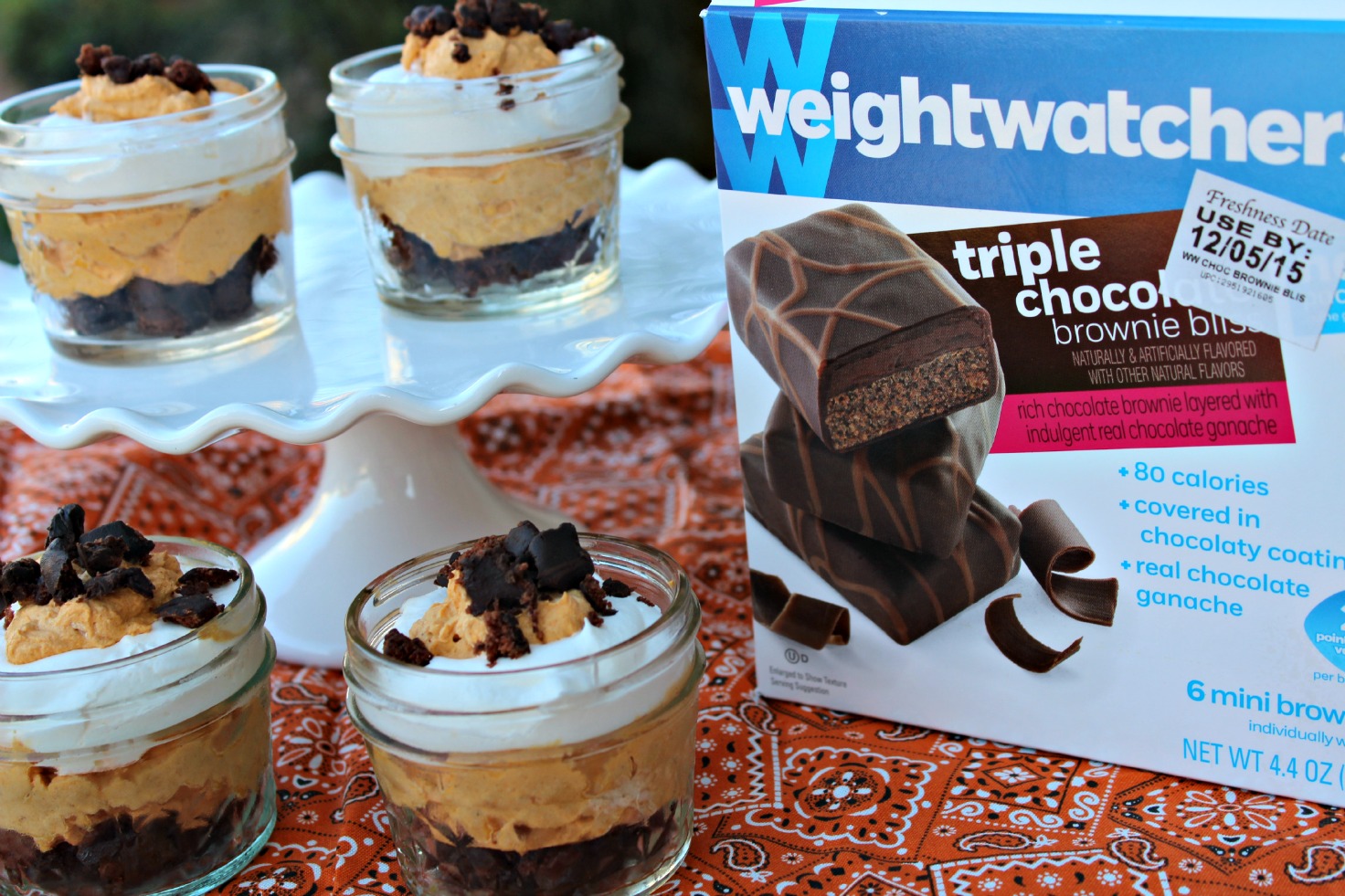 Pumpkin Mousse and Triple Chocolate Brownie Bliss Bites