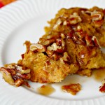 Pumpkin Bread Pudding and Maple Pecan Sauce