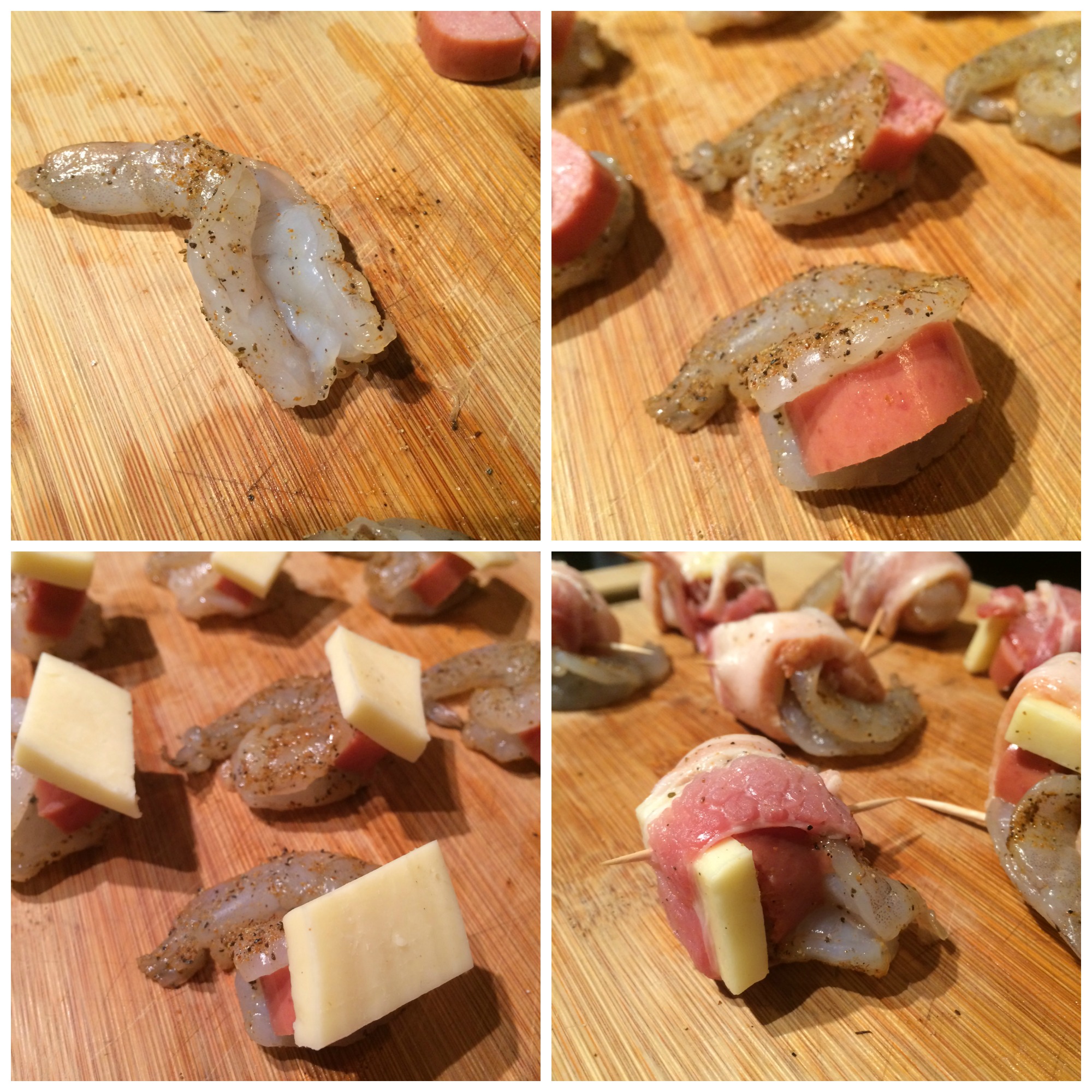 Bacon Wrapped Shrimp Collage