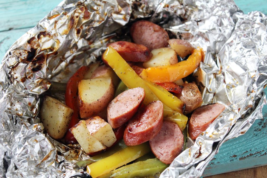 Grilled Sausage and Peppers in Tin Foil for Two addicted to recipes