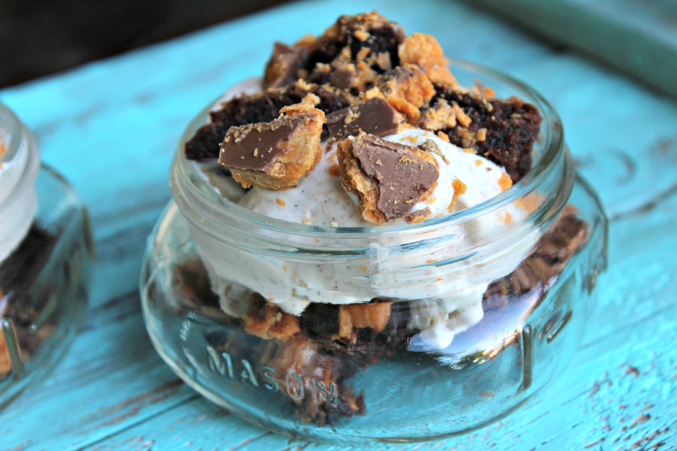 Snickerdoodle No Churn Ice Cream with Butterfinger Brownies