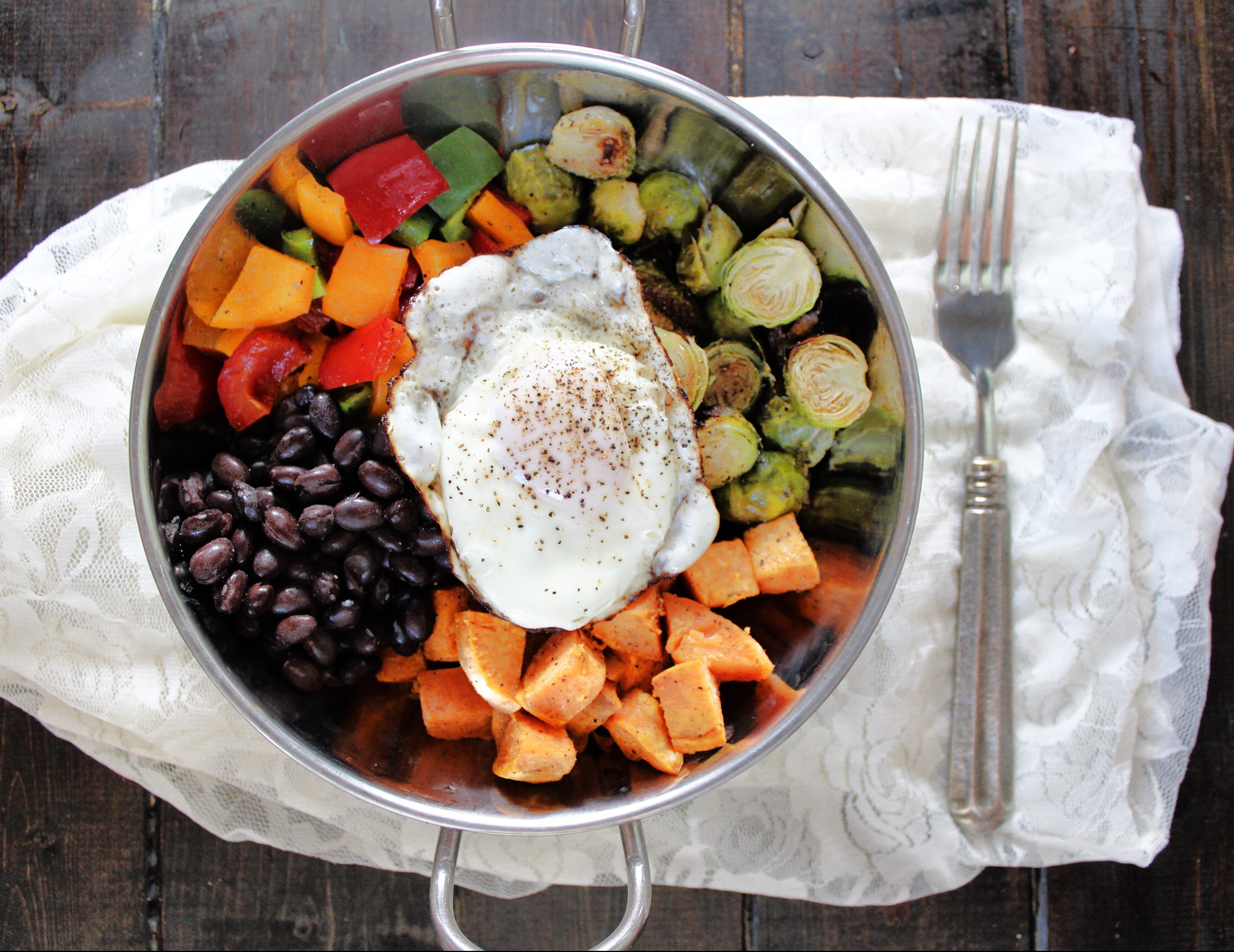 Sweet Potato and Brussels Sprouts Breakfast Bowl