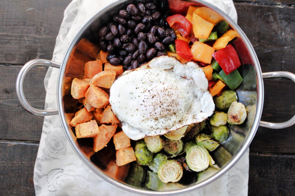 Sweet Potato and Brussels Sprouts Breakfast Bowl addicted to recipes