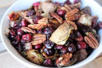 Roasted Brussels Sprouts, Cranberries and Pecans